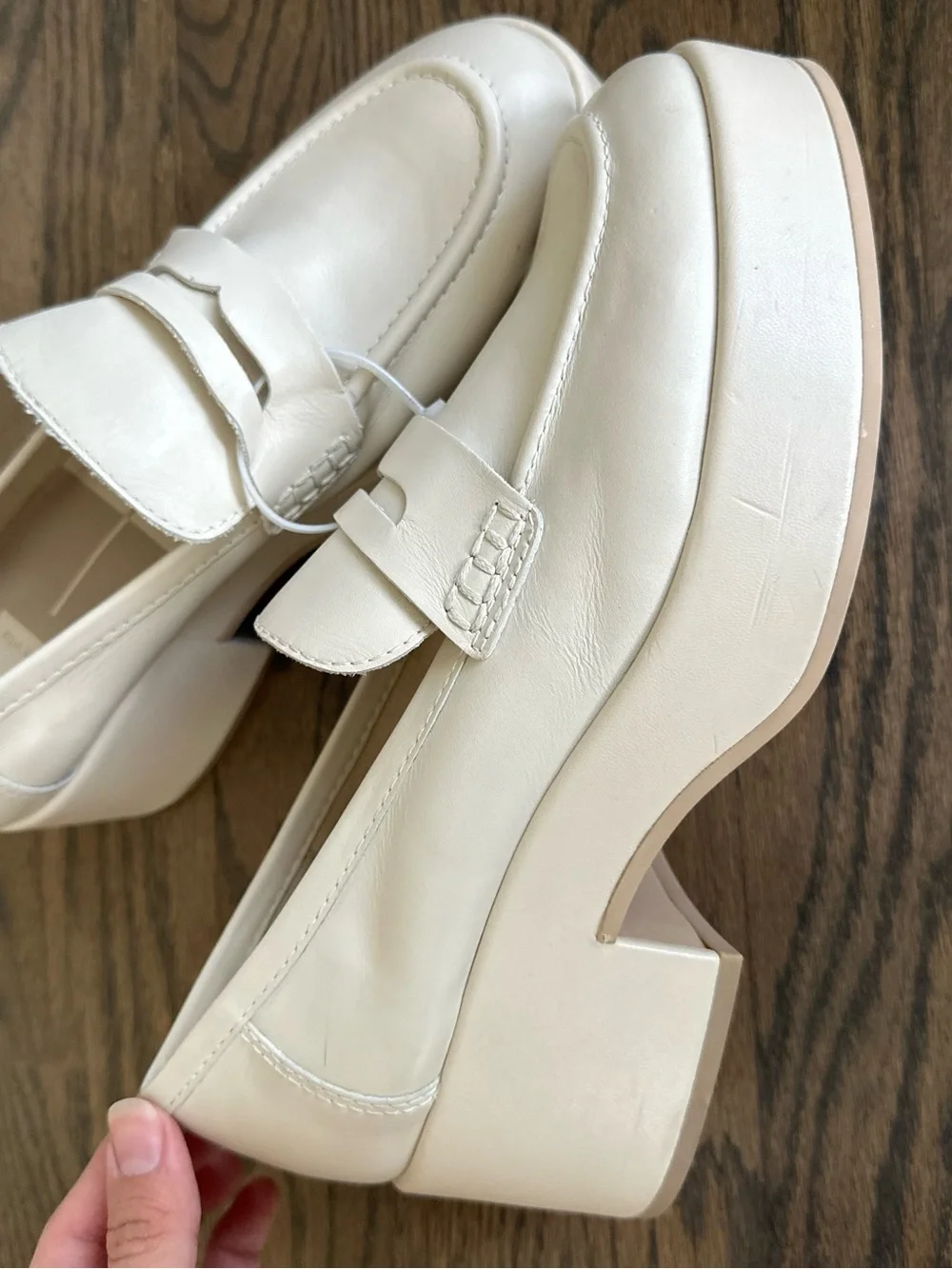 Dolce Vita Cream Leather Penny Loafers